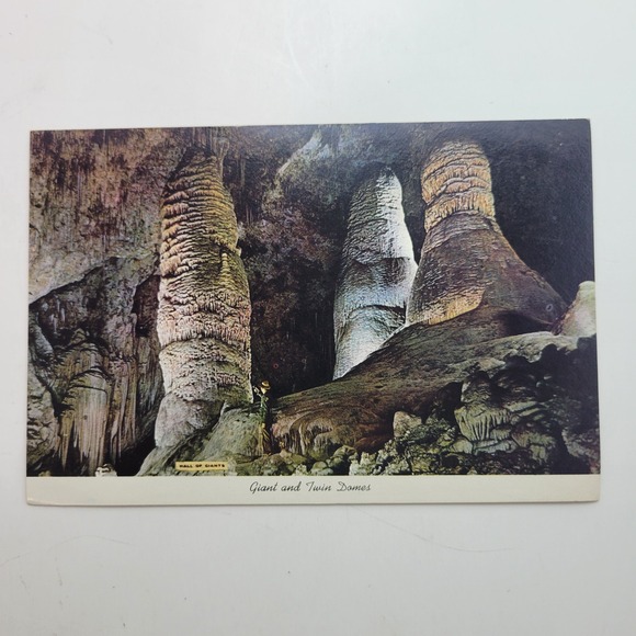 Vintage Carlsbad Caverns Postcard Giant Twin Domes Hall of Giants New Mexico‎ - Picture 1 of 4